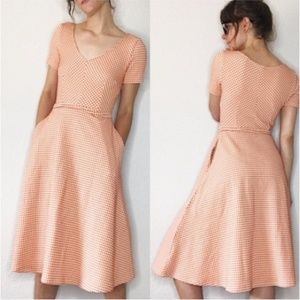 Eshakti fit and flare v neck textured midi dress